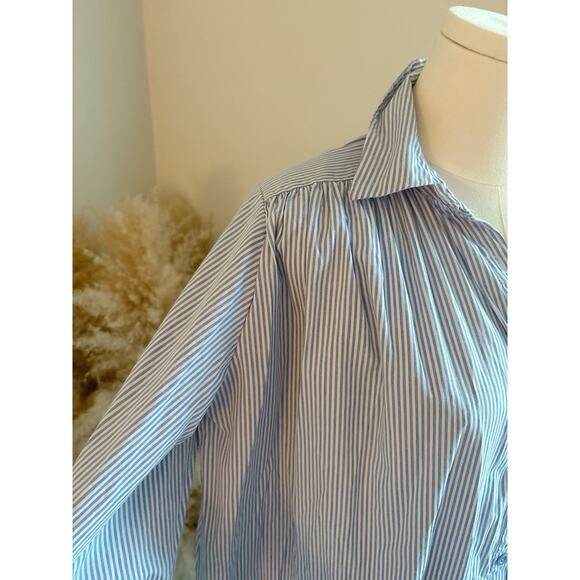 Missguided Blue Pinstripe Oversized Boyfriend Button Up Shirt Size 2 - Picture 5 of 9